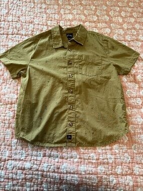Boy’s Olive Green Short-Sleeve Button-Up Shirt